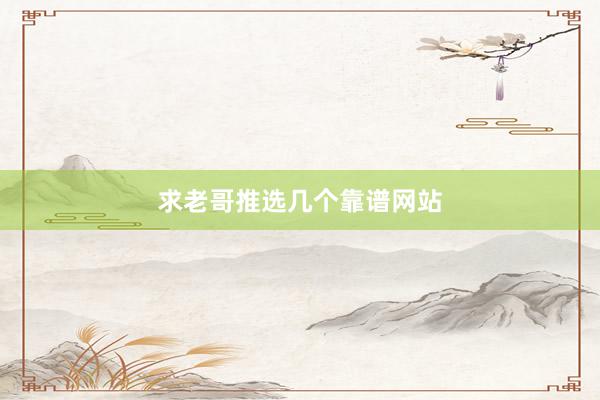 求老哥推选几个靠谱网站